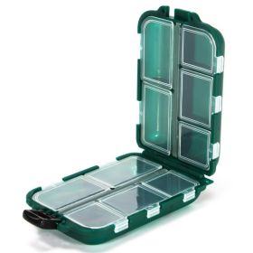 10 Compartment Bait Storage waterproof Box For Bait; Hooks Multipurpose Plastic Storage Box Fishing Tackle Accessories Box (Color: Green G680A)